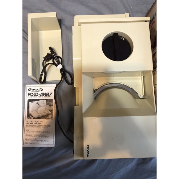 RIVAL Delicatessen Fold Away Food Slicer Model 1044, Meat Cheese Veggie- TESTED - Picture 3 of 5